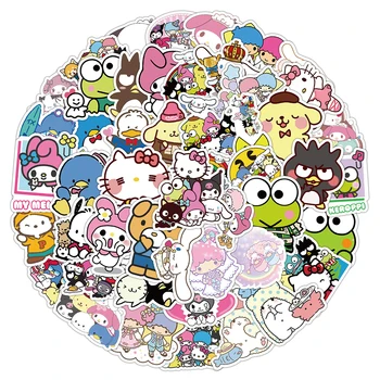 10/30/50шт Мультяшные Наклейки Sanrio Kuromi Hello Kitty с рисунком аниме Каваи для девочек, наклейки для гитары, Дневника для ноутбука, Милые наклейки для детских игрушек
