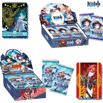 Подлинная коробка для карточек Genshin Impact Game Anime SSP Rare SP Full Flash Collection Card Battle Carte для детских фанатов Подарки Игрушки