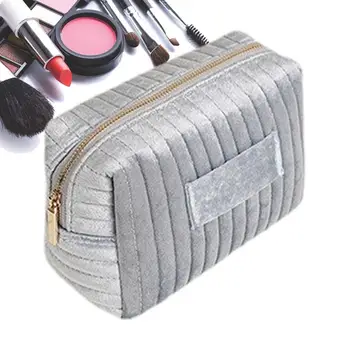 Бархатная косметичка для макияжа, косметичка большой емкости, переносная сумка, гладкая многофункциональная переносная сумка, несессер для