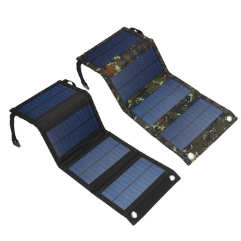 Комплект складных солнечных батарей мощностью 1 шт 20 Вт, 5 В USB, аккумуляторная батарея, Водонепроницаемая солнечная пластина для кемпинга на открытом воздухе, пеших прогулок