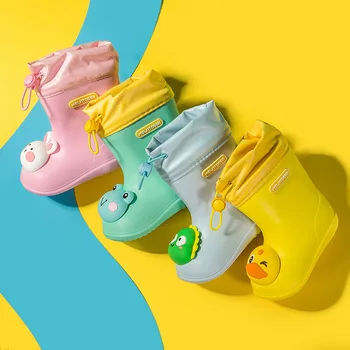 Милая водонепроницаемая детская обувь, детские непромокаемые ботинки, детская водонепроницаемая обувь без специфического запаха, легкие непромокаемые ботинки для девочек