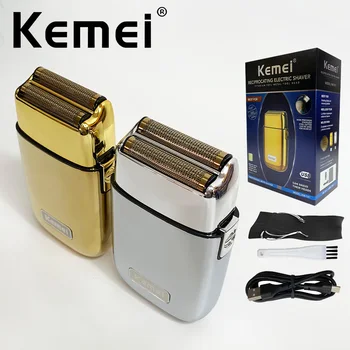 Kemei KM-TX1 Цельнометаллическая электробритва для мужчин, Волосы, Борода, Электробритва, Бритвенный станок на лысину, Отделка выцветает, Перезаряжаемый