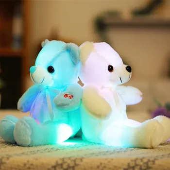 Высококачественные 32 см светящиеся светодиодные игрушки-животные, светящиеся плюшевые игрушки-медведи, мягкая красочная кукла Kawaii Kids, подарок для девочек