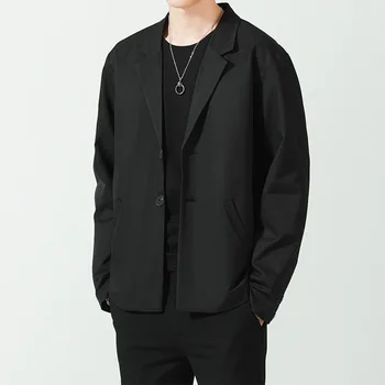 Приятный осенний популярный японский мужской повседневный пиджак Мужской свободный однотонный Модный Удобный повседневный тонкий маленький костюм