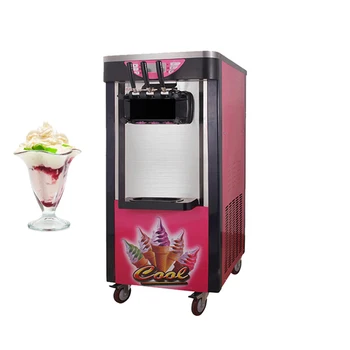Коммерческая машина для производства мороженого с тремя головками, интеллектуальное производство, очистка, подсчет