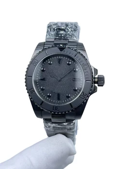 Мужские водонепроницаемые часы в матовом черном корпусе диаметром 40 мм, стильные и повседневные в деловом стиле