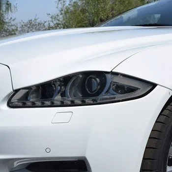 2 Шт Защитная пленка для автомобильных фар Виниловая Прозрачная Черная наклейка TPU для Jaguar XJ X351 2010-2019 XJR XJL Аксессуары