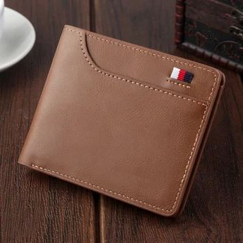 Мужской кошелек из искусственной кожи с отверстием для монет, клатч, высококачественный винтажный короткий кошелек