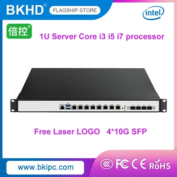 Процессор BKHD Intel Core i7 9700 1u 8 серверная стойка локальной сети 4 SFP 10G i3 i5 i7 брандмауэр pfSense с OEM H170 LGA1151