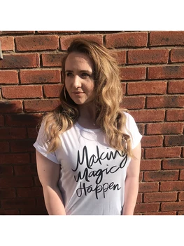 Летняя мода, творящая волшебство, Женская футболка с буквенным принтом, футболки в стиле Tumblr Grunge Graphic, женская футболка с коротким рукавом