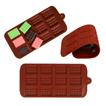 12 Шоколадных силиконовых форм, Форма для выпечки помадных Вафель, Инструменты для приготовления конфет, торта и печенья своими руками, Кухонные Принадлежности для выпечки
