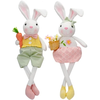 Плюшевая игрушка Пасхальный кролик 69HC в виде моркови/цветка для празднования Пасхи и подарков