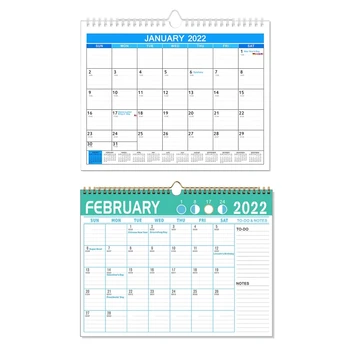Настенный календарь на 2022 год с двухпроводными линейчатыми блоками Июль 2021-декабрь 2022 для дома