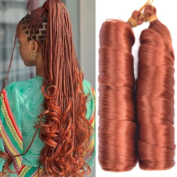 Французские локоны для плетения волос, 24-дюймовые синтетические спиральные локоны, косички для наращивания волос для женщин, предварительно растянутые распущенные волнистые волосы для плетения кос