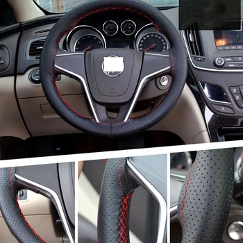 Автомобильный 38-сантиметровый Нескользящий кожаный чехол на руль для Ford Ecosport Fiesta Falcon Mondeo Taurus MUSTANG