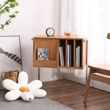Скандинавский журнальный шкаф из массива дерева, Плавающий шкаф, Японский Боковой шкаф для хранения В Маленькой квартире, Современный минималистичный книжный шкаф