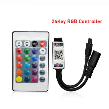 Мини-24-клавишный музыкальный WIFI контроллер светодиодных ламп 5V RGB контроллер 24V Bluetooth-совместимый регулятор яркости для светодиодной ленты ws2811 5050