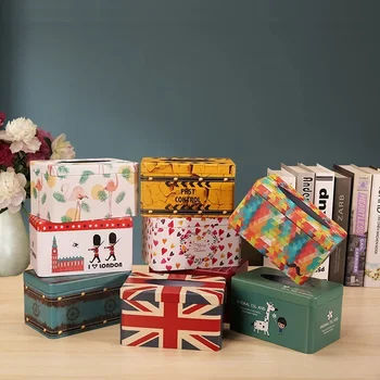 Европейская Креативная Ретро-Коробка Для Салфеток Ins Cute Light Luxury High-End Home Living Room Iron Box Car Roll Paper Pumping Box