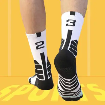 1 шт. Полезные спортивные носки, Стерео Средняя пятка, носки в противоскользящую полоску, впитывающие влагу, средние носки Хорошо сидят