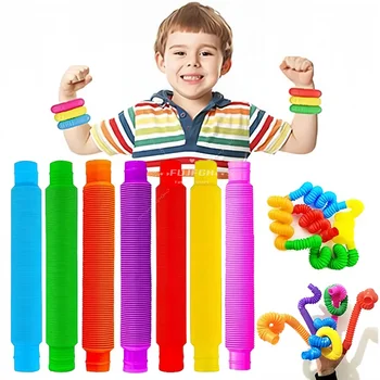 8-24 шт всплывающих трубок Красочные Телескопические игрушки-непоседы Сенсорная игрушка для снятия стресса и тревоги для детей, Обучающие игрушки для взрослых, подарки
