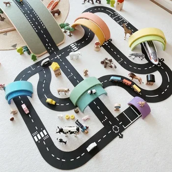 2023, Развивающая игрушка-головоломка с дорожным движением, Конструкция из ПВХ, шоссе, автомобили, дорожные игрушки для детей, подарок