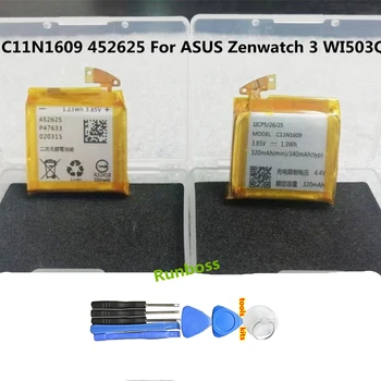 Высококачественный Аккумулятор 340mAh C11N1609 452625 Для ASUS Zenwatch 3 WI503Q Watch Batteria