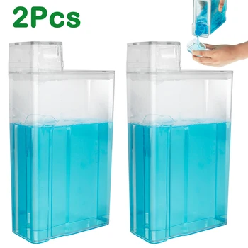 2шт Дозатор стирального порошка Прозрачный Дозатор жидкого мыла большой емкости для контейнера-органайзера для прачечной