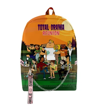 Мультяшный рюкзак на молнии Total Drama 2023, Школьный рюкзак Harajuku в повседневном стиле, Уникальная дорожная сумка