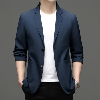 5917 -2023 Мужской модный повседневный маленький костюм мужской корейский 66 версия приталенного пиджака однотонная куртка