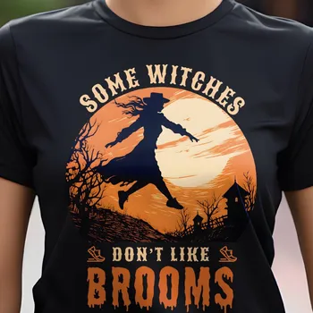 Я предпочитаю бегать, Некоторым ведьмам не нравятся метлы, футболка с марафонским бегом Ведьмы на Хэллоуин