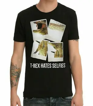 Мужская футболка Black Matter T-Rex Hates Selfies, новая XS, S