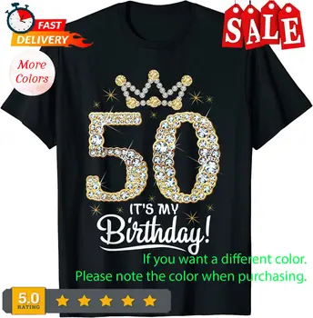 50-летняя женская футболка It's my Birthday на 50-летие