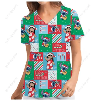 3D-футболка Lilo & Stitch, футболка для рождественской вечеринки Disney, одежда с графическими мультфильмами, мужская и женская 3D-футболка Disney