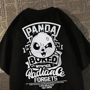 Panda ins модная брендовая хлопковая футболка с короткими рукавами для мужчин и женщин, летняя свободная футболка оверсайз для пары emo y2k, мужская одежда