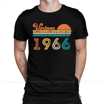 Хлопчатобумажная рубашка с принтом Hombre Винтаж 1966 56th Birthday Ретро Мужская уличная одежда Футболка для взрослых с круглым вырезом