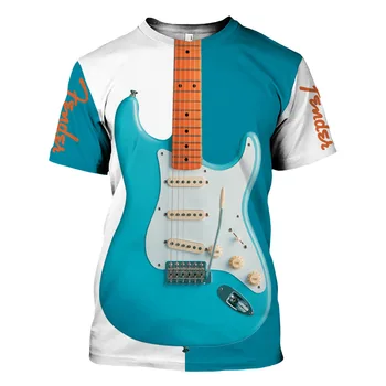 Джазовая Мужская футболка С 3D принтом Саксофона, гитары, Кларнета, Классическая Музыкальная Модная Футболка в стиле Хип-Хоп С Коротким рукавом, Поп-свободная Повседневная футболка
